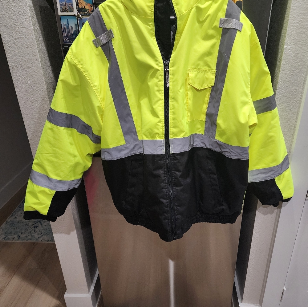 Safety jacket with hoodie